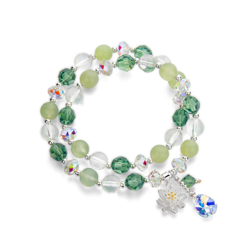 Lotus Fairy 925 Silver Natural Amethyst Beaded Bracelet Gift