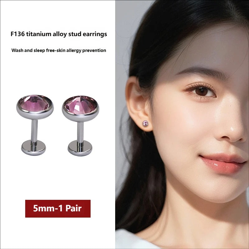 F136 titanium alloy ear studs, ear holes for sleeping, non removable ear bones, cochlear nails