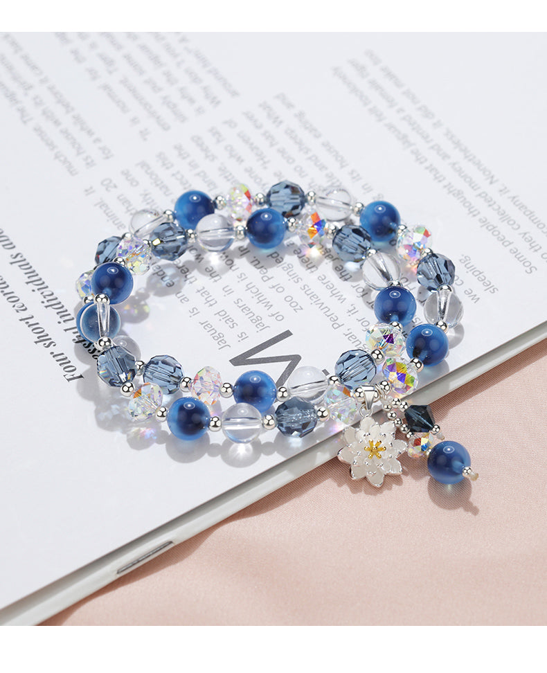 Lotus Fairy 925 Silver Natural Amethyst Beaded Bracelet Gift