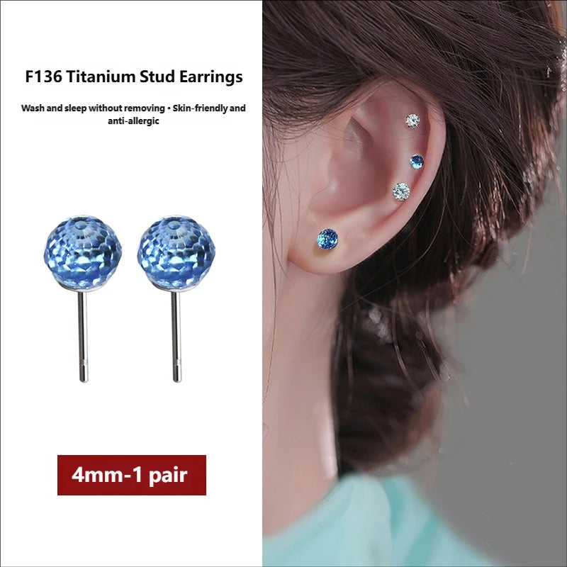 Titanium alloy earrings, Austrian crystal ear holes, ear bone nails, cochlear nails