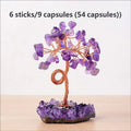 Natural amethyst wealth tree ornaments, crushed stones, attract wealth