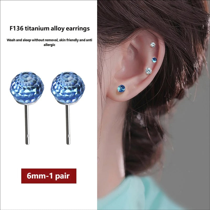 Titanium alloy earrings, Austrian crystal ear holes, ear bone nails, cochlear nails
