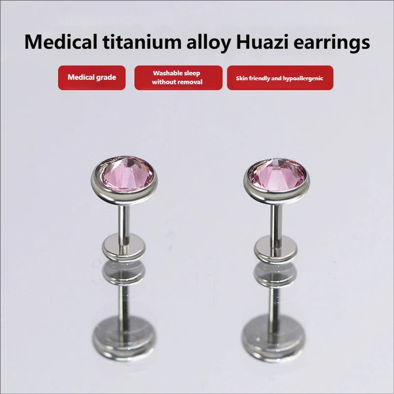 F136 titanium alloy ear studs, ear holes for sleeping, non removable ear bones, cochlear nails